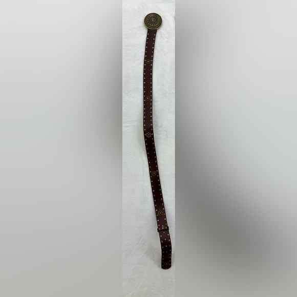 Vintage Nine West Metal Brass Disc Belt Size Medium Rivets Boho Western 90’s Y2K - Picture 10 of 10